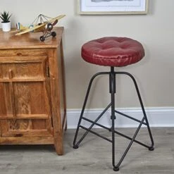 Klear Vu Gripper Non-Slip Tufted Faux Leather Round Bar Stool Cushions For Dining Room, Kitchen Counter, Cafe, And Restaurant, 14", 4 Pack, Red 4 Count -Wilton Shop 51YCKYTHLL. AC