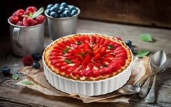 2 Pack Porcelain Quiche Tart Baking Pan, 9.5 Inches Round Pie Pan For Baking, Oven Safe -Wilton Shop 51YHOPtevVL