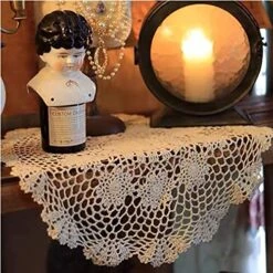 100% Cotton Handmade Crochet Round Doilies Lace Doily Tablecloth Doilies Lace Placemats,White,19 Inch -Wilton Shop 51YJDUnDWwL