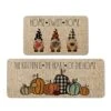 Artoid Mode Home Sweet Home Gnome Pumpkin Decorative Kitchen Mats Set Of 2, The Kitchen Is The Heart Of The Home Seasonal Fall Holiday Party Vintage Low-Profile Floor Mat - 17x29 And 17x47 Inch -Wilton Shop 51YKndKTTJS