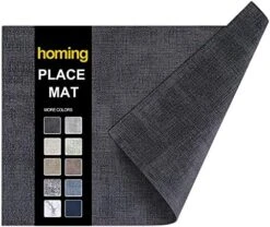 Faux Leather Heat Resistant Placemats Set Of 6 – Waterproof Wipeable Dining PU Place Mats For Indoor & Outdoor, Easy To Clean - Light Grey -Wilton Shop 51YNSTuFPLS. AC