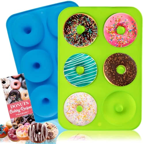 Donut Pan, 2pcs NonStick Silicone Donut Mold For Baking, 6 Full-Size Doughnuts, Easy Clean And Dishwasher Microwave Safe From 3 Donut Pan, 2pcs NonStick Silicone Donut Mold For Baking, 6 Full-Size Doughnuts, Easy Clean And Dishwasher Microwave Safe From