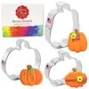 Halloween Pumpkin Patch Cookie Cutter Set With Recipe Booklet 3-Pc. Jack-o-Lantern, Tall Pumpkin, Pumpkin Gourd Made In USA By Ann Clark Cookie Cutters -Wilton Shop 51YVtM6DIGL