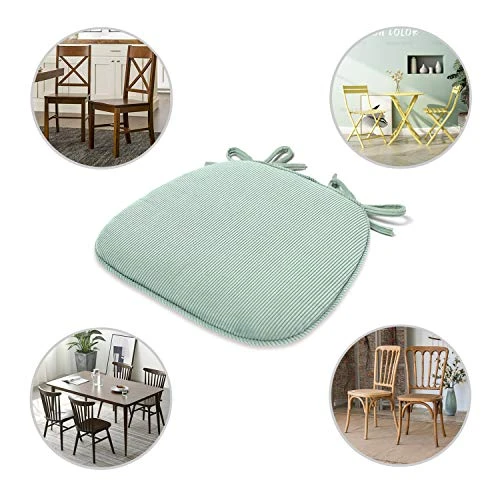 Chair Pad With Ties Non Slip Kitchen Dining Chair Cushion And Seat Cushion With Machine Washable Cover Durable Soft Mat Pads 17"x 16.5",1 Pack,Light Green 9 Chair Pad With Ties Non Slip Kitchen Dining Chair Cushion And Seat Cushion With Machine Washable Cover Durable Soft Mat Pads 17"x 16.5",1 Pack,Light Green - Image 7