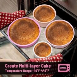 Round Cake Pans - Silicone Mold Baking Set Of 4, Nonstick Quick Release Bakeware Pan For Cheesecake, Rainbow Cakes And Chocolate Cakes - 4" 6" 8" 9" Dishwasher Safe -Wilton Shop 51Yf8LgbdNL