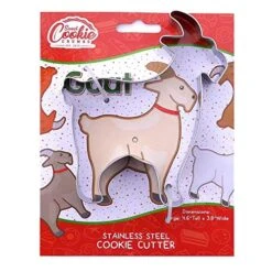 Goat Farm Animal, Sweet Cookie Crumbs Cookie Cutter, Stainless Steel, Dishwasher Safe