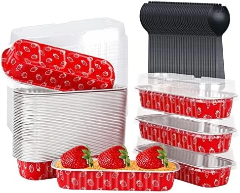 Mini Loaf Pans With Lids 50 Pack, 6.8oz Rectangle Aluminum Foil Baking Pans Tins Containers,Disposable Ramekins Baking Cups Muffin Tins Cupcake Cups For Mini Brownie Cake Bread Loaf -Pink 17 Mini Loaf Pans With Lids 50 Pack, 6.8oz Rectangle Aluminum Foil Baking Pans Tins Containers,Disposable Ramekins Baking Cups Muffin Tins Cupcake Cups For Mini Brownie Cake Bread Loaf -Pink - Image 15