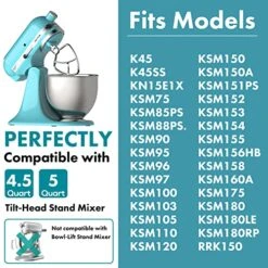 Flat Beater Replacement For KitchenAid 4.5-5 Qt. Tilt-Head Stand Mixers/Polished 18/8 Stainless Steel Accessories/No Coating/Dishwasher Safe/Compatible For K45B/K5THCB/K5THBS 8 Flat Beater Replacement For KitchenAid 4.5-5 Qt. Tilt-Head Stand Mixers/Polished 18/8 Stainless Steel Accessories/No Coating/Dishwasher Safe/Compatible For K45B/K5THCB/K5THBS -Wilton Shop 51YiKgwq61L