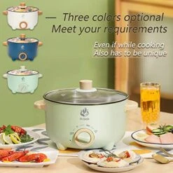 Electric Skillet Hot Pot Cooker - Multifunction Frying Pan 110V Non-Stick Grill 3L Stir-fried Stewed Cookware Steak Noodle Ramen Shabu Shabu Pot - Home Office Party Kitchen Dorm Cooking -Wilton Shop 51Yne8hGbTL