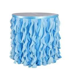 6ft Mixed Blue Tulle Table Skirt Tutu Ruffle Table Skirting Curly Willow Table Skirt For Rectangle Or Round Table Baby Shower Birthday Wedding Party Banquet Decoration (L 72in, H 30in) -Wilton Shop 51YpWyUeG8L