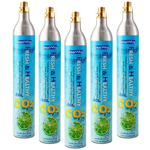 GreatWhip 60L Co2 Carbonator Sodasteam Co2 Cylinder Co2 Soda Gas Canister 14.5 Oz For Soda Maker Set Of 5 3 GreatWhip 60L Co2 Carbonator Sodasteam Co2 Cylinder Co2 Soda Gas Canister 14.5 Oz For Soda Maker Set Of 5