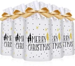30 Packs Treat Bags With Drawstring Candy Bags, Plastic Favor Bag Drawstring Cookie Bags For Christmas Wedding Party Birthday Engagement Holiday Favor (Gold Polka Dot Print) -Wilton Shop 51Yuhp1zpcL. AC