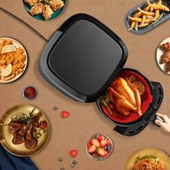 Air Fryer Silicone Pot For 2-4QT- [6.5 Inch 2pack With Oven Mitts] Air Fryers Oven Accessories,Replacement For Air Fryer Paper Liners,Reusable Silicone Air Fryer Pot Basket,Dishwasher Safe -Wilton Shop 51Z5zhfIQML