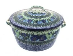 Ish Pottery Sapphire Fields Covered Round Baker