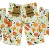 GENERIC Fruit Kitchen Towels And Pot Holder: Watercolor Oranges And Leaf Print On Flat Weave Cotton With Easy Hang Fabric Loops (Orange You Smart)