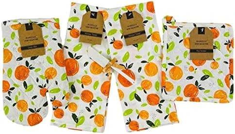 GENERIC Fruit Kitchen Towels And Pot Holder: Watercolor Oranges And Leaf Print On Flat Weave Cotton With Easy Hang Fabric Loops (Orange You Smart) 10 GENERIC Fruit Kitchen Towels And Pot Holder: Watercolor Oranges And Leaf Print On Flat Weave Cotton With Easy Hang Fabric Loops (Orange You Smart) - Image 8