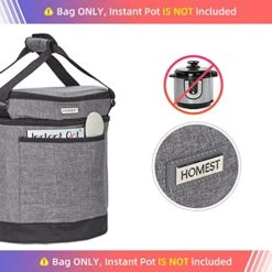2 Compartments Carry Bag For 6 Quart Instant Pot, Pressure Cooker Travel Tote Bag Have Accessory Pockets For Spoon, Measuring Cup, Steam Rack, Insulated Carrier With Easy To Clean Lining, Grey -Wilton Shop 51ZRVyWKLEL