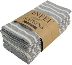 Broad Striped Cotton Blended Dinner Cloth Napkins - Set Of 12 (40 X 30 Cm) - For Events & Home Use (Navy) 21 Broad Striped Cotton Blended Dinner Cloth Napkins - Set Of 12 (40 X 30 Cm) - For Events & Home Use (Navy) -Wilton Shop 51ZTO7XLe7L. AC