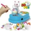 Easter Egg Decorating Kit, Bunny Easter Egg Spinner, Easter Crafts Easter Eggs Decoration Machine With 12 Dying Markers 30 Plastic Fake Eggs And Slings, Kids Easter Basket Stuffers Gifts -Wilton Shop 51ZWRYzm3XL