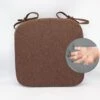 Chair Cushion With Ties For Kitchen Chair - Thick Memory Foam Indoor Seat Pad,Dining Room Cushion With Machine Washable Cover [15 X 15 X 2 Inches] - Dark Brown