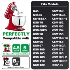 Spiral Dough Hook Replacement For Kitchenaid 4.5/5 Qt. Tilt-Head Stand Mixers, 18/8 Stainless Steel K45DH Dough Hook For Kitchen Aid Mixers Accessories, K45 K45SS KSM75 KSM90 KSM95 KSM100 KSM110 8 Spiral Dough Hook Replacement For Kitchenaid 4.5/5 Qt. Tilt-Head Stand Mixers, 18/8 Stainless Steel K45DH Dough Hook For Kitchen Aid Mixers Accessories, K45 K45SS KSM75 KSM90 KSM95 KSM100 KSM110 -Wilton Shop 51ZYBj4F1LL