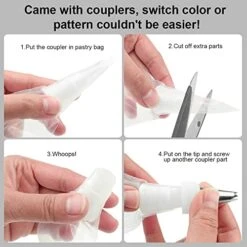 Pastry Piping Bags -100 Pack-16-Inch Disposable Cake Decorating Bags Anti-Burst Cupcake Icing Bags For All Size Tips Couplers And Baking Cookies Candy Supplies Kits - Bonus 2 Couplers -Wilton Shop 51ZatqiFiTL