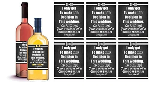 6 Will You Be My Groomsman + 1 Best Man Proposal Wine Labels Or Liquor Labels, Groomsmen Proposal, Groomsmen Gifts For Groomsmen Proposal Box, Groomsman Labels 3 6 Will You Be My Groomsman + 1 Best Man Proposal Wine Labels Or Liquor Labels, Groomsmen Proposal, Groomsmen Gifts For Groomsmen Proposal Box, Groomsman Labels