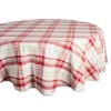Orchard Plaid Collection Linen Tabletop Essentials, Tablecloth, 70" Round, Taupe/Red -Wilton Shop 51ZlT0TuqYL