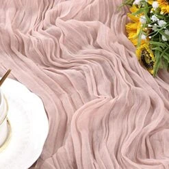 Cheesecloth Table Runner 10ft Gauze Tablecloth Boho Rustic Dusty Pink Cheese Cloth Table Runner For Wedding Bridal Shower Summer Decoration -Wilton Shop 51Zo9NDVLlL