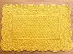 100% Cotton Quilted Round Placemat In White | Single Placemat -Wilton Shop 51Zp5ne2D L. AC