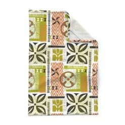 Spoonflower Printed Tea Towel, Linen Cotton Canvas - Aloha Flowers Tiki Vintage Hawaiian Mid Century Midcentury Modern Island 12A Print Decorative Kitchen Towel -Wilton Shop 51ZqqD2p5kL