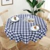 Navy Blue Checkered Buffalo Plaid Tablecloth, Wipeable Washable Waterproof Gingham Tablecloth, Polyester Round Tablecloth Outdoor And Indoor(70 X 70 Inches) 2 Navy Blue Checkered Buffalo Plaid Tablecloth, Wipeable Washable Waterproof Gingham Tablecloth, Polyester Round Tablecloth Outdoor And Indoor(70 X 70 Inches) -Wilton Shop 51Zw0EqMokL