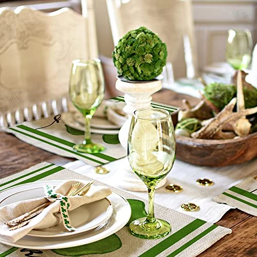 St Patricks Day Placemat 12 X 18 Inch Green Shamrock Lucky Theme Set Of 4 For Dining Table Spring Holiday Rustic Farmhouse Table Mat 5 St Patricks Day Placemat 12 X 18 Inch Green Shamrock Lucky Theme Set Of 4 For Dining Table Spring Holiday Rustic Farmhouse Table Mat - Image 3