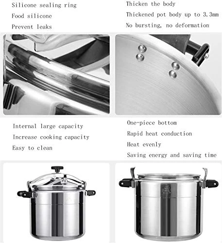 Aluminum Pressure Cooker With Safety Valve, 9L-50L Large Capacity Electric Pressure Cooker Slow Cooker Steamer And Stockpot, Commercial Household Multi-Function Rice Cooker For Various Food Cooking 6 Aluminum Pressure Cooker With Safety Valve, 9L-50L Large Capacity Electric Pressure Cooker Slow Cooker Steamer And Stockpot, Commercial Household Multi-Function Rice Cooker For Various Food Cooking - Image 4