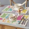 Happy Easter Peeps Placemats 18x12 Inches Seasonal Spring Decor Bunny Holiday Farmhouse Indoor Vintage Theme Gathering Dinner Party Decorations -Wilton Shop 51a7TNlK47L
