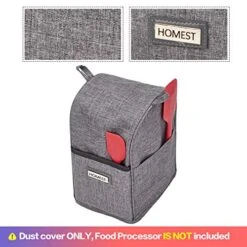 Food Processor Dust Cover With Accessory Pockets Compatible With Cuisinart Mini 3-4 Cup, Grey (Dust Cover Only, NOT INCLUDE MACHINE) -Wilton Shop 51a8iZ7uJTL