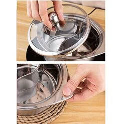 Pdg Frying Pan Stainless Steel Single Hot Pot，Induction Cooker Dedicated Shabu Small Hot Pot Mandarin Duck Pot，（16cm） Silver -Wilton Shop 51aAf41TexS