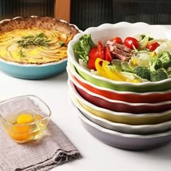 Ceramic Pie Pan For Baking, 10 Inches Round Baking Dish For Dinner, Non-Stick Pie Plate With Soft Wave Edge For Apple Pie, Pumpkin Pie, Pot Pies (White) 19 Ceramic Pie Pan For Baking, 10 Inches Round Baking Dish For Dinner, Non-Stick Pie Plate With Soft Wave Edge For Apple Pie, Pumpkin Pie, Pot Pies (White) -Wilton Shop 51aH0sGHXrL