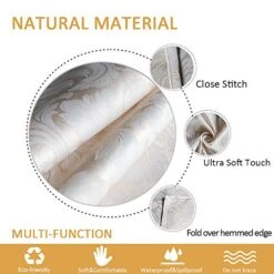 Scroll Damask Jacquard Tablecloth Polyester Fabric Water Resistant Spillproof Table Cover For Kitchen Dinning Wedding Banquet Party Tabletop Use (Rectangle/Oblong, 60 X 84 Inch, Beige) -Wilton Shop 51aJl2eKbVL