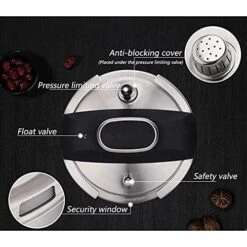 6L Explosion-proof 304 Stainless Steel Pressure Cooker, Pressure Cooker Soup Induction Cooker Gas Universal Pot Large Capacity -Wilton Shop 51aMBj8OLES