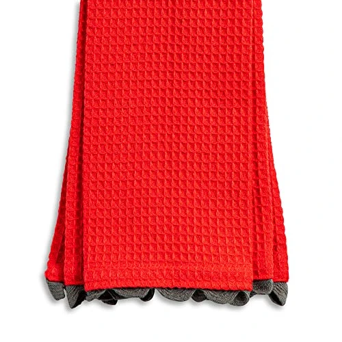 DEMDACO Kitchen Patterned Deep Red And Grey 68 Inch 100% Cotton Dish Towel Boa 5 DEMDACO Kitchen Patterned Deep Red And Grey 68 Inch 100% Cotton Dish Towel Boa - Image 3