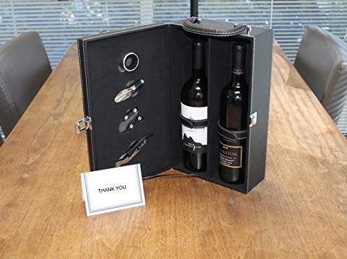 Lifestyle Top Handle Travel Two-Bottle Wine Carrier Case With 4 Piece Wine Accessory Set (Brown) 6 Lifestyle Top Handle Travel Two-Bottle Wine Carrier Case With 4 Piece Wine Accessory Set (Brown) - Image 4