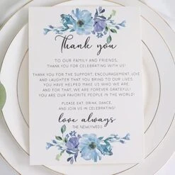 Wedding Thank You Place Setting Cards, 50 Pieces Place Cards For Table Setting, Table Place Cards For Wedding Favors, Receptions, Dinner Parties, Events And Celebrations (4 X 6 In, Floral) 25 Wedding Thank You Place Setting Cards, 50 Pieces Place Cards For Table Setting, Table Place Cards For Wedding Favors, Receptions, Dinner Parties, Events And Celebrations (4 X 6 In, Floral) -Wilton Shop 51aSXBO9g7L. AC