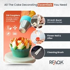 90PCs Russian Piping Tips Complete Set For Beginners-Cake Piping Bags And Tips Set, Cookie Cupcake, Cake Decorating Kit Baking Supplies-Cake Frosting Tools,25 Russian Tips,23 Icing Tips,31 Pastry Bags -Wilton Shop 51alOU8deCL
