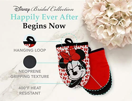 Disney Kitchen Neoprene Mini Oven Mitts, 2pk-Heat Resistant Oven Gloves With Insulation Ideal For Handling Hot Kitchenware-Non-Slip Grip, Hanging Loop, 5.5 X 7 Inches - Minnie Bows And Mickey Dots 5 Disney Kitchen Neoprene Mini Oven Mitts, 2pk-Heat Resistant Oven Gloves With Insulation Ideal For Handling Hot Kitchenware-Non-Slip Grip, Hanging Loop, 5.5 X 7 Inches - Minnie Bows And Mickey Dots - Image 3