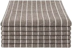 Linen Napkins 20x20 Inch Oversized Stripe Dinner Napkins Soft Washable Cloth Napkins For Parties Dinners Weddings Cocktail & Home Use Set Of 6, Grey/Blue -Wilton Shop 51apmbcLIjL. AC