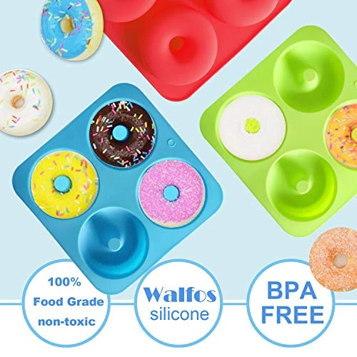 Full Size Silicone Donut Mold - 4 Inch Big Size Silicone Doughnut Pan Set, Non-Stick, Just Pop Out! Heat Resistant, BPA FREE And Dishwasher Safe, For Donut Cake Biscuit Bagels (3PK) 6 Full Size Silicone Donut Mold - 4 Inch Big Size Silicone Doughnut Pan Set, Non-Stick, Just Pop Out! Heat Resistant, BPA FREE And Dishwasher Safe, For Donut Cake Biscuit Bagels (3PK) - Image 4