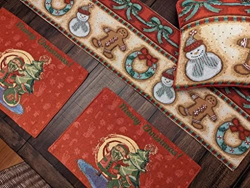 Rk Botanical Fleur Dining Table Tapestry Bundle - Set Of 8 Pieces Mughal Floral Ornate Colorful Black Cotton Linen Decor - 4 Placemats, 2 Table Runners, 2 Throw Pillow Covers (18197) 7 Rk Botanical Fleur Dining Table Tapestry Bundle - Set Of 8 Pieces Mughal Floral Ornate Colorful Black Cotton Linen Decor - 4 Placemats, 2 Table Runners, 2 Throw Pillow Covers (18197) - Image 5