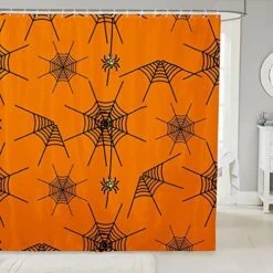 Pumpkin Lantern Bathroom Shower Curtain Sets Black Bats Halloween Decoration,Gothic Spooky Ghost Fabric Shower Curtain For Kids Toddlers,Cartoon Candle Candy Shower Curtain 72" Wx84 L -Wilton Shop 51b2FA3rq3L. AC