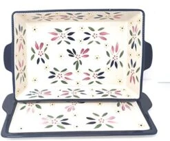Baker 4 Qt 9"x13" Casserole Dish W/Lid-It (Tray) & Plastic Cover (Floral Lace Blue) -Wilton Shop 51b4jG UcL. AC